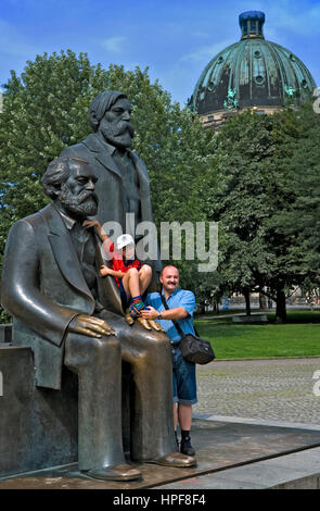 Statue of Marx and Engels in Marx and Engels Platz.Berlin. Germany Stock Photo