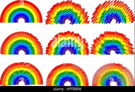 rainbow Vector illustration - set Stock Vector