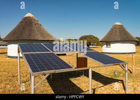 Solar power seen in rural Zimbabwe. Stock Photo