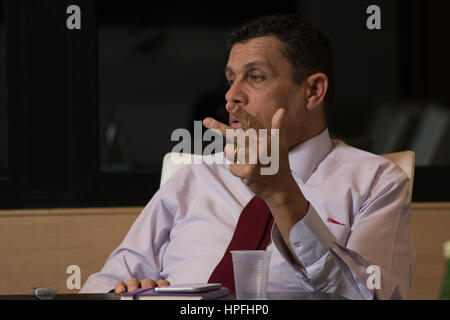 FILE PICTURES, Paris, France, 9th March, 2016, Xavier BEULIN in his office at Avril Groupe HQ answering a journalist's questions. Xavier BEULIN died from a heart attack. . Credit: Laurent Poinet/Alamy Live News Stock Photo