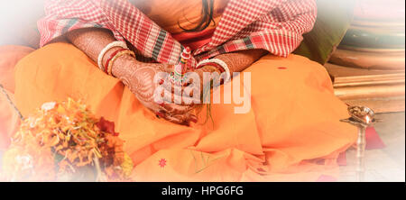 Indian Wedding Rituals- indian couple Stock Photo