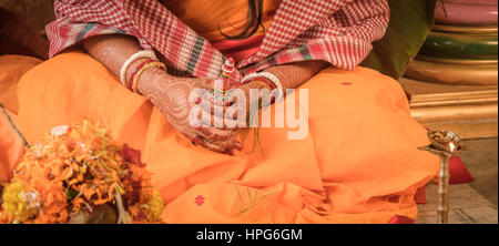 Indian Wedding Rituals- indian couple Stock Photo