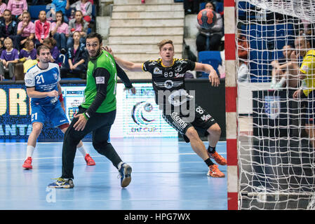 October 11, 2015: Lie Hansen #89 of Bregenz Basketball  in action during the European Handball Federation (EHF) Cup Men Qualification Round 2 game between  CSM Bucharest (ROU) vs Bregenz Handball (AUT) at Polyvalent Hall in Bucharest, Romania ROU.  Photo: Cronos/Catalin Soare Stock Photo