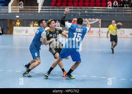 October 11, 2015: Lie Hansen #89 of Bregenz Basketball  in action during the European Handball Federation (EHF) Cup Men Qualification Round 2 game between  CSM Bucharest (ROU) vs Bregenz Handball (AUT) at Polyvalent Hall in Bucharest, Romania ROU.   Photo: Cronos/Catalin Soare Stock Photo