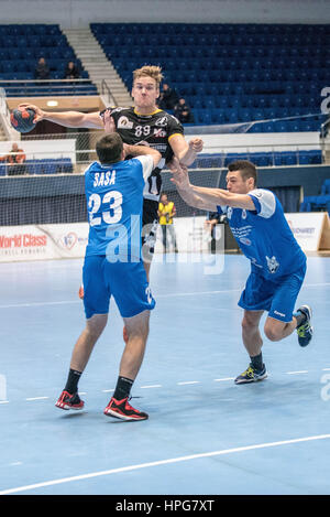 October 11, 2015: Lie Hansen #89 of Bregenz Basketball  in action during the European Handball Federation (EHF) Cup Men Qualification Round 2 game between  CSM Bucharest (ROU) vs Bregenz Handball (AUT) at Polyvalent Hall in Bucharest, Romania ROU.   Photo: Cronos/Catalin Soare Stock Photo