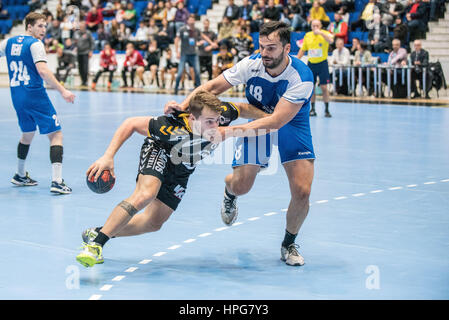 October 11, 2015: Lie Hansen #89 of Bregenz Basketball  in action during the European Handball Federation (EHF) Cup Men Qualification Round 2 game between  CSM Bucharest (ROU) vs Bregenz Handball (AUT) at Polyvalent Hall in Bucharest, Romania ROU.   Photo: Cronos/Catalin Soare Stock Photo