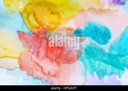 Abstract colourful watercolor background. Close up. Stock Photo