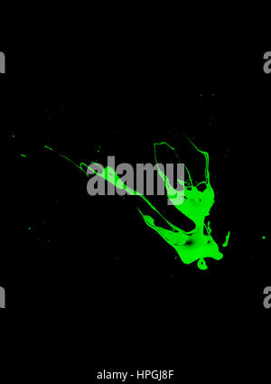 abstract, green blood on black background close up, illustration. Stock Photo