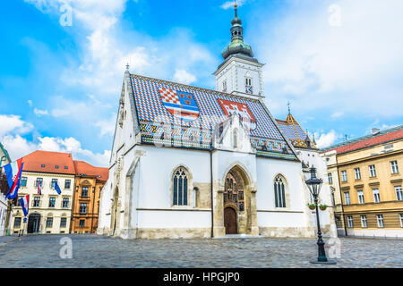 Saint Mark's Church in Zagreb, capital town of Croatia. Stock Photo