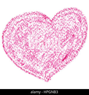 Pink heart isolated on the white background. Valentine's day card Stock Photo