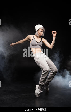 Teenage girl dancing hip-hop studio series | Stock image | Colourbox