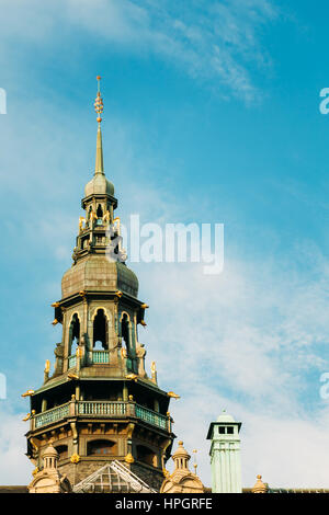 Stockholm, Sweden. The Onion Dome Of Famous Old Building, Nordic Museum, Blue Sky Background. Nordiska Museet At Djurgarden Island Is The Largest Muse Stock Photo