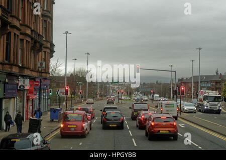 heavy traffic at anniesland cross Stock Photo