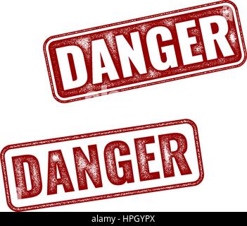 Realistic grunge textured Danger stamp isolated on white background Stock Vector
