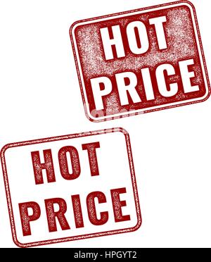 Hot price grunge rubber stamp. Vector illustration on white background ...