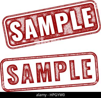 Two realistic vector Sample grunge rubber stamps isolated on white background Stock Vector