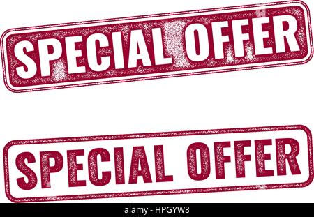 Special offer grunge textured red rubber stamp isolated on white background Stock Vector