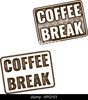 Realistic Coffee Break grunge rubber stamp isolated on white background Stock Vector