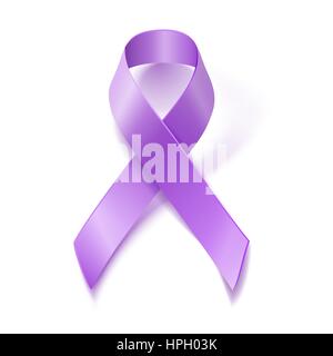 Periwinkle ribbon on white background. Eating Disorder, Bulimia and other awareness symbol. Stock Vector