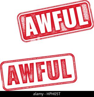 AWFUL red stamp text isolated on white background. Realistic vector stamp with word Awful Stock Vector