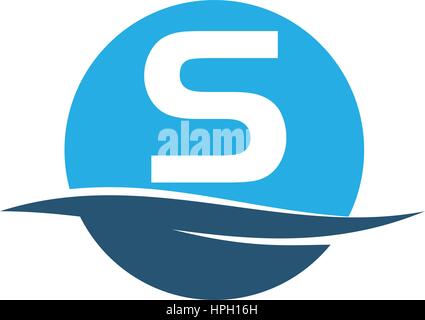 Wave water Initial S Stock Vector
