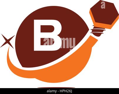 Industrial Solutions Initial B Stock Vector