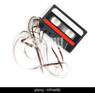 retro audiocassette isolated on a white background Stock Photo