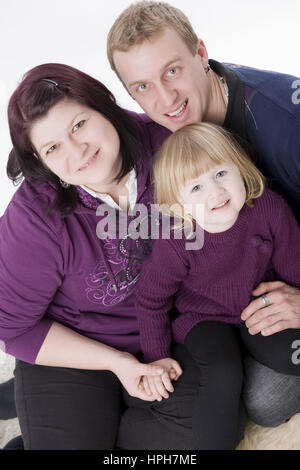 Vater, Mutter, Tochter, Familienfoto - family portrait, Model released Stock Photo