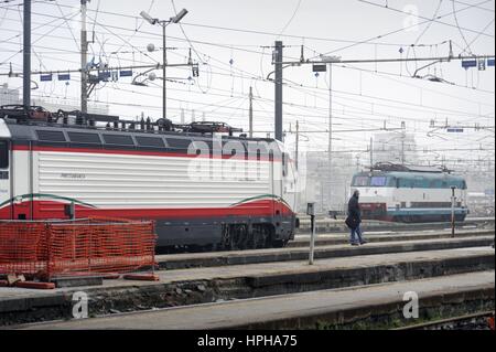 Railway yard Milano Centrale (Italy) Stock Photo