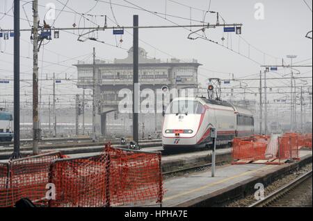 Railway yard Milano Centrale (Italy) Stock Photo