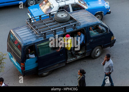 Minibus Taxis, Bole Road, Addis Ababa, Ethiopia Stock Photo