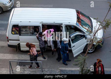 Minibus Taxis, Bole Road, Addis Ababa, Ethiopia Stock Photo