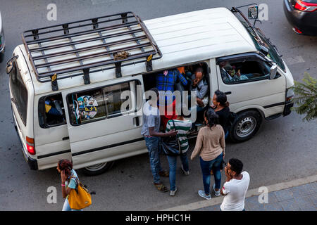 Minibus Taxis, Bole Road, Addis Ababa, Ethiopia Stock Photo