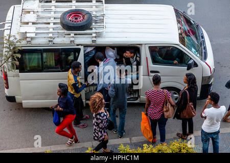 Minibus Taxis, Bole Road, Addis Ababa, Ethiopia Stock Photo