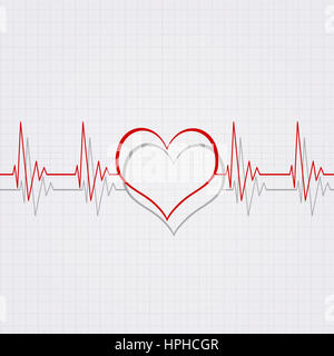 heart pulsating rhythm graph abstract red background Stock Photo - Alamy