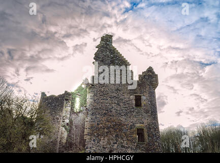 The Ancient Ruins of Old Auchens House near Dundonald South Ayrshire Stock Photo