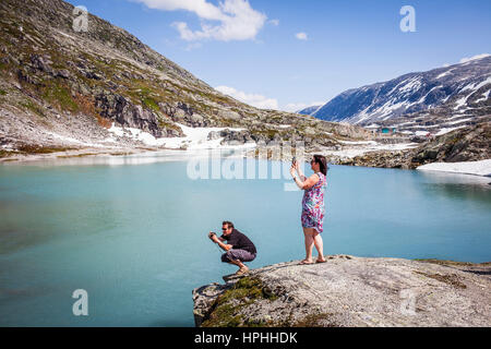 Landscap, in Scenic road Gamle Strynefjellsvegen, Norway Stock Photo