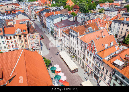 Chelminska street, Torun, Poland. Stock Photo