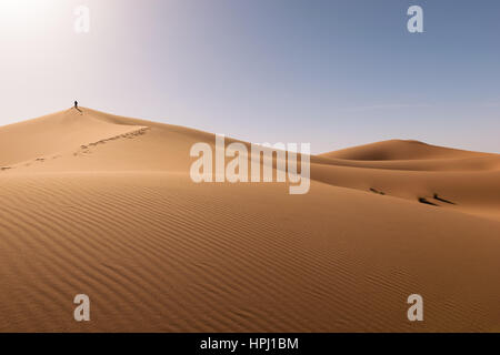 Panormaic view over the dunes of Erg Chebbi Desert near Merzouga, Morocco. Stock Photo