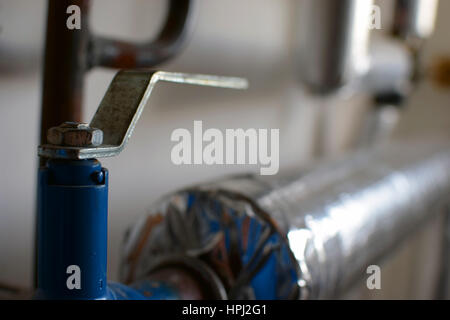 Close up of pipe in heating system Stock Photo