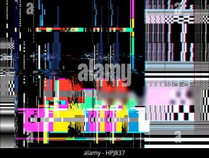 A glitch noise distortion texture background. Vector illustration Stock Photo