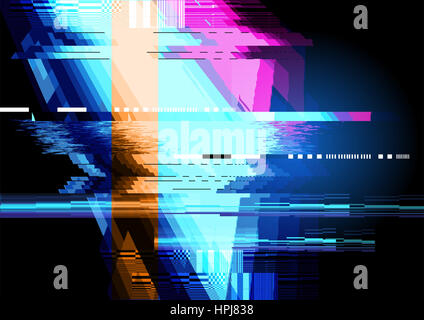 Glitched and distorted texture pattern background. Vector illustration Stock Photo