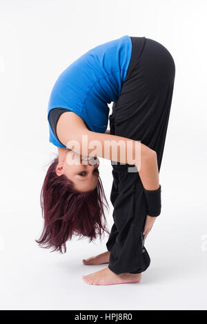 Model released , Frau beim Stretching - woman does stretching Stock Photo