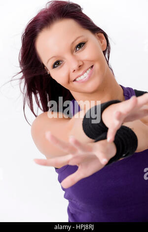 Model released , Vitale, junge Frau in Sportswear - sporty woman Stock Photo