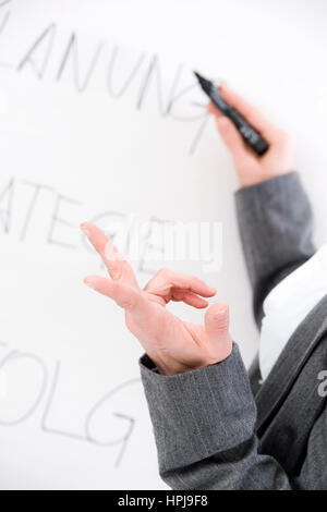 Model released , Businessfrau mit Flip-Chart - business woman with flip chart Stock Photo