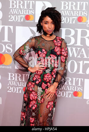 Corinne Bailey Rae attending the Brit Awards at the O2 Arena, London. Stock Photo