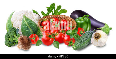 Fresh vegetables isolated on white Stock Photo