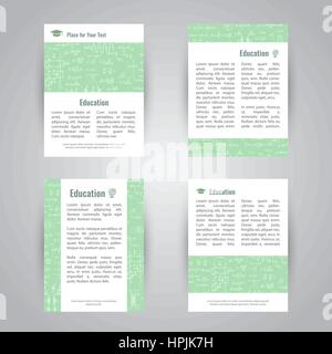 Set of Educational vector banners with physical and mathematical formulas and figures. Science company college campus background Stock Vector