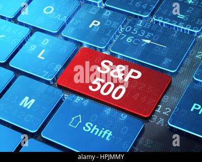 Stock market indexes concept: S&P 500 on computer keyboard background Stock Photo