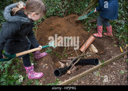 primary school kids building a hibernaculum step by step pictures